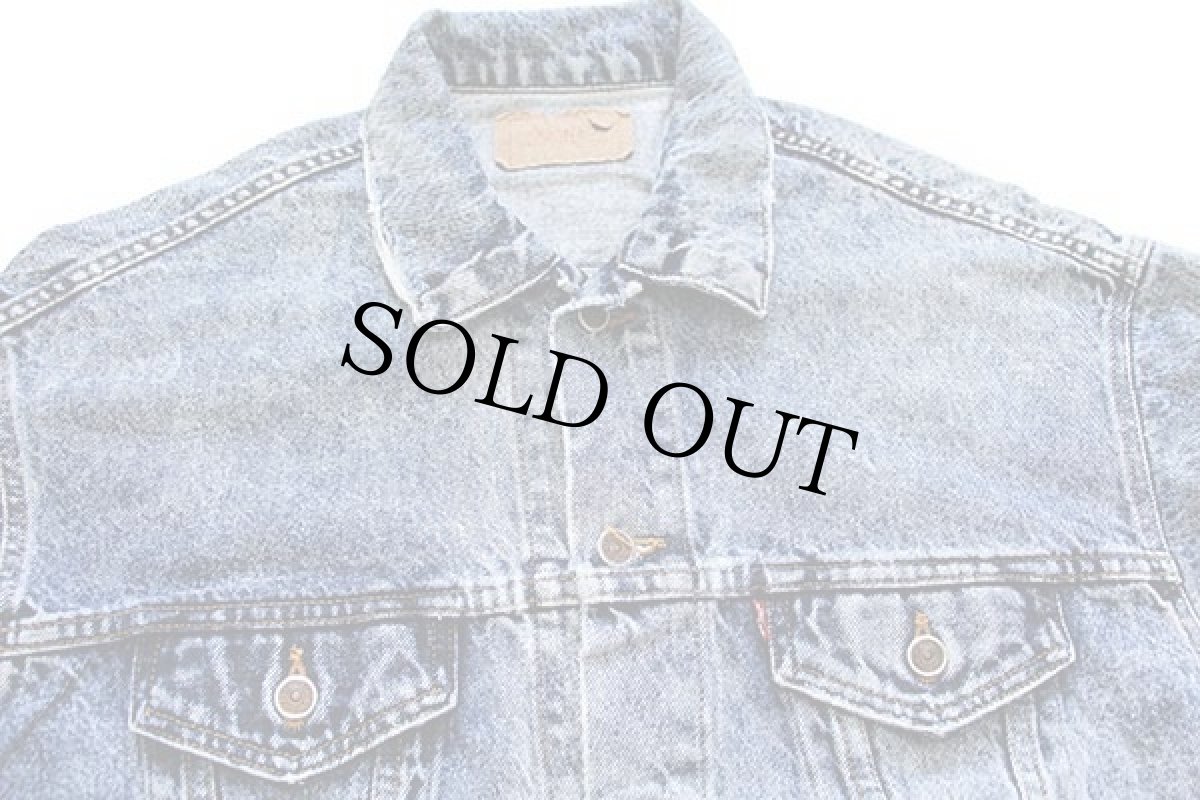 画像3: 80s USA製 Levi'sリーバイス 70508 ショート丈 ケミカルウォッシュ デニムジャケット 4ポケット ダメージ L★アシッド (3)