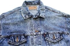 画像3: 80s USA製 Levi'sリーバイス 70508 ショート丈 ケミカルウォッシュ デニムジャケット 4ポケット ダメージ L★アシッド (3)