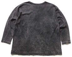 画像2: 90s USA製 LIZ&JANE CLOTHES ムラ染め コットン カットソー 炭黒 S/M (2)