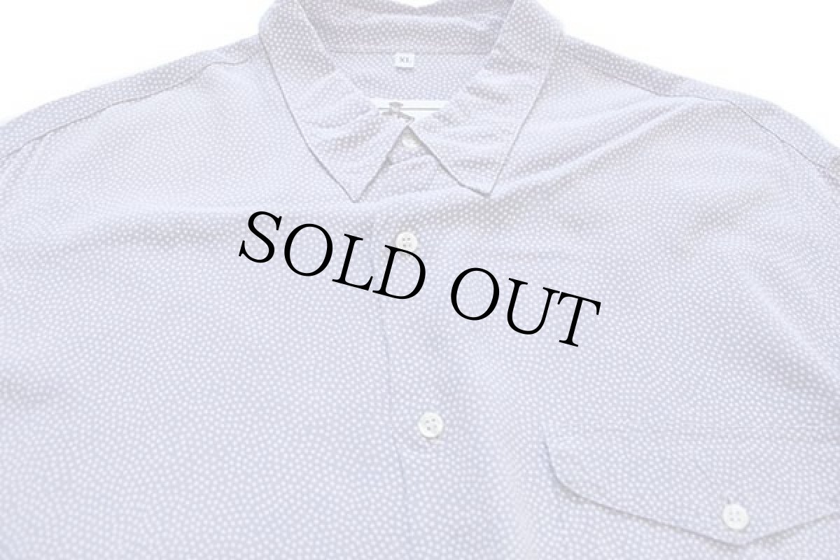 画像3: 80s PM ドット柄 レーヨンシャツ ラベンダー×白 XL (3)