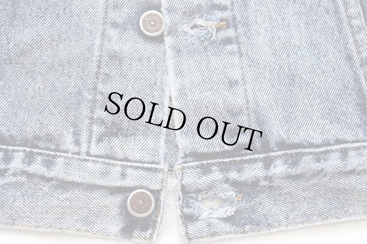 画像7: 80s USA製 Levi'sリーバイス 70508 ショート丈 ケミカルウォッシュ デニムジャケット 4ポケット ダメージ L★アシッド (7)