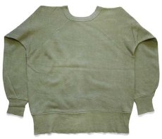 画像2: 60s Healthknit 無地 コットン スウェット うぐいす色 フェード M (2)