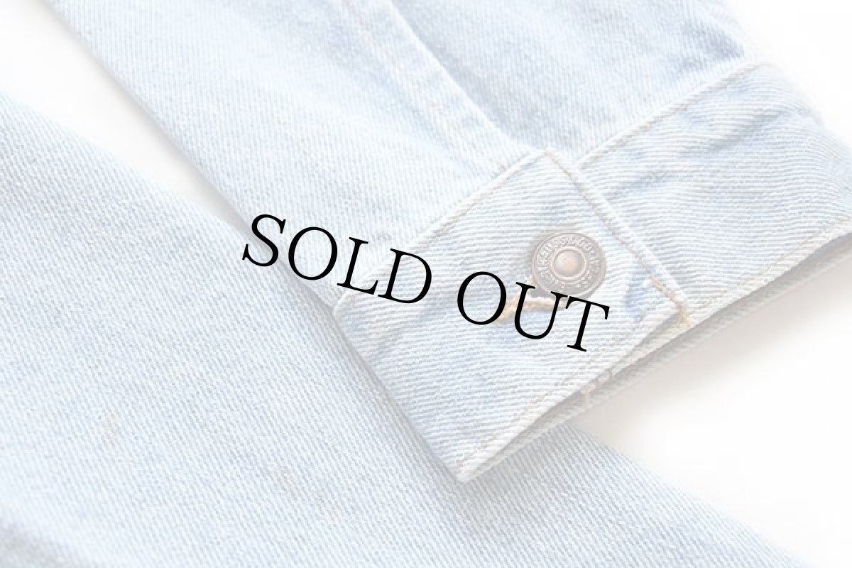 画像8: 90s USA製 Levi'sリーバイス 70507 デニムジャケット 4ポケット アイスブルー L (8)