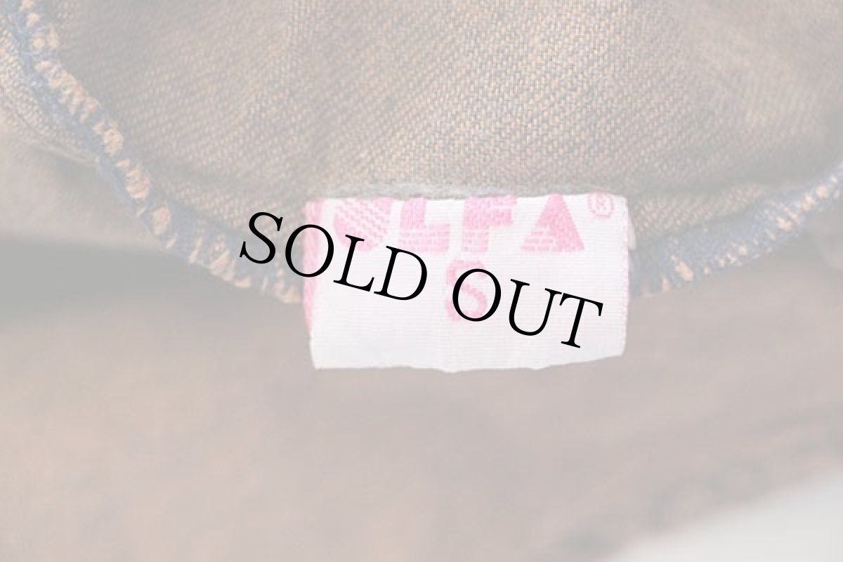 画像5: 80s ULFA SPORTSWEAR チロリアンテープ カラーデニムシャツ 後染め オレンジ S (5)