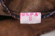 画像5: 80s ULFA SPORTSWEAR チロリアンテープ カラーデニムシャツ 後染め オレンジ S (5)