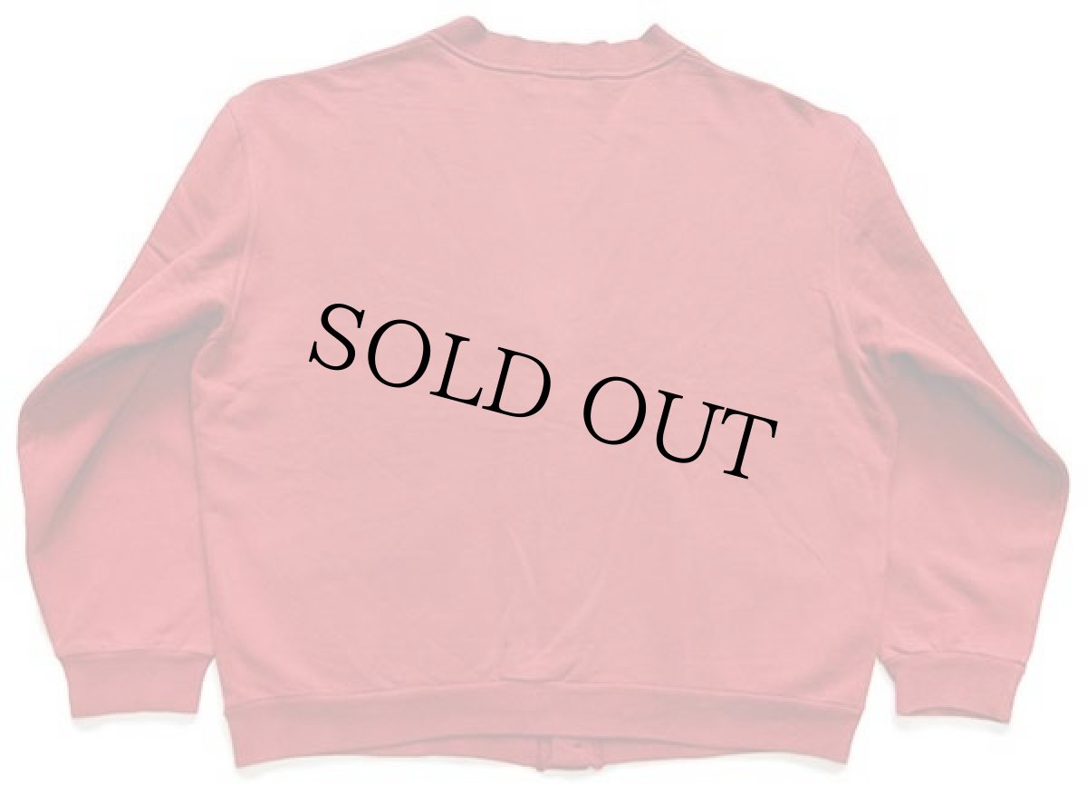 画像2: 90s イタリア製 POP EIGHTYFOUR 刺繍 コットン スウェット カーディガン 濃赤 L (2)