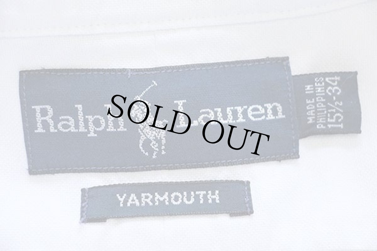 画像4: ラルフローレン ワンポイント ボタンダウン オックスフォード コットンシャツ オフホワイト 15.5★X (4)