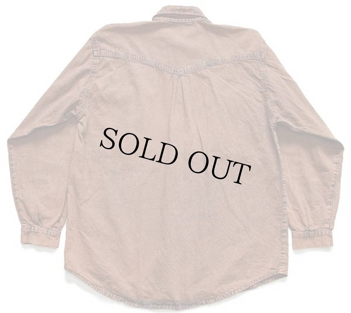 画像2: 80s ULFA SPORTSWEAR チロリアンテープ カラーデニムシャツ 後染め オレンジ S (2)