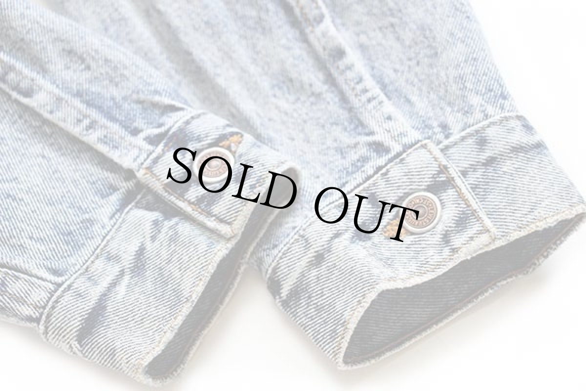 画像8: 80s USA製 Levi'sリーバイス 70508 ショート丈 ケミカルウォッシュ デニムジャケット 4ポケット ダメージ L★アシッド (8)