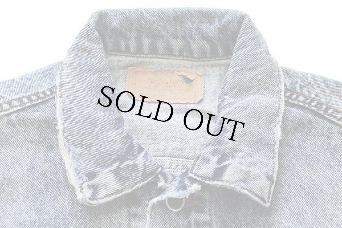 画像6: 80s USA製 Levi'sリーバイス 70508 ショート丈 ケミカルウォッシュ デニムジャケット 4ポケット ダメージ L★アシッド (6)