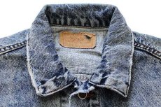 画像6: 80s USA製 Levi'sリーバイス 70508 ショート丈 ケミカルウォッシュ デニムジャケット 4ポケット ダメージ L★アシッド (6)