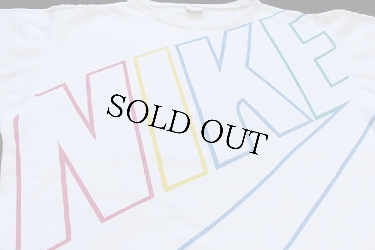 画像3: 90s NIKEナイキ ビッグロゴ スウェット カスタム ホワイト M (3)