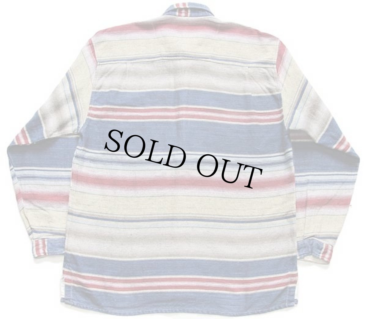 画像2: 90s CASA BLANCA ラグ柄 コットン フランネルシャツ L (2)