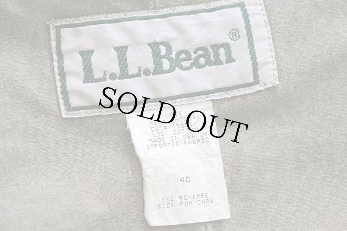 画像4: 90s USA製 L.L.Bean 2つボタン コットン テーラードジャケット グレーブラウン 40 (4)