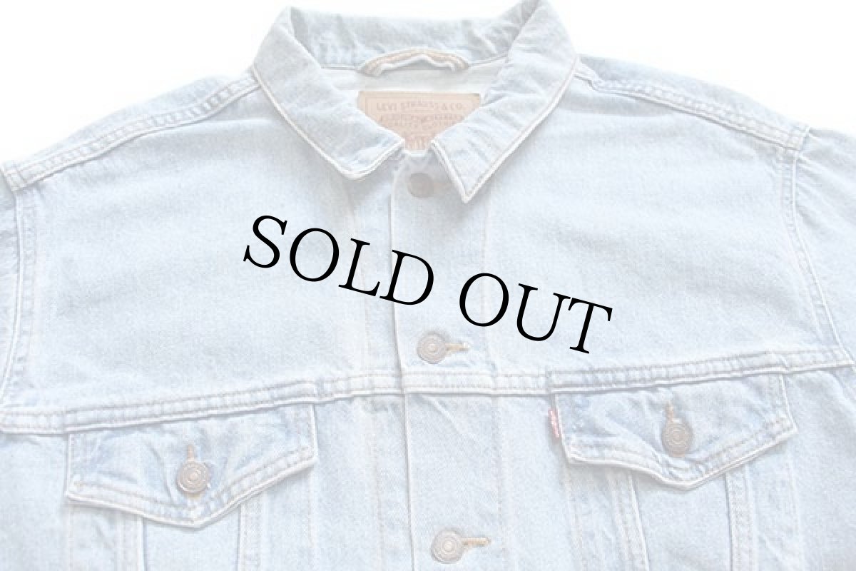 画像3: 90s USA製 Levi'sリーバイス 70507 デニムジャケット 4ポケット アイスブルー L (3)