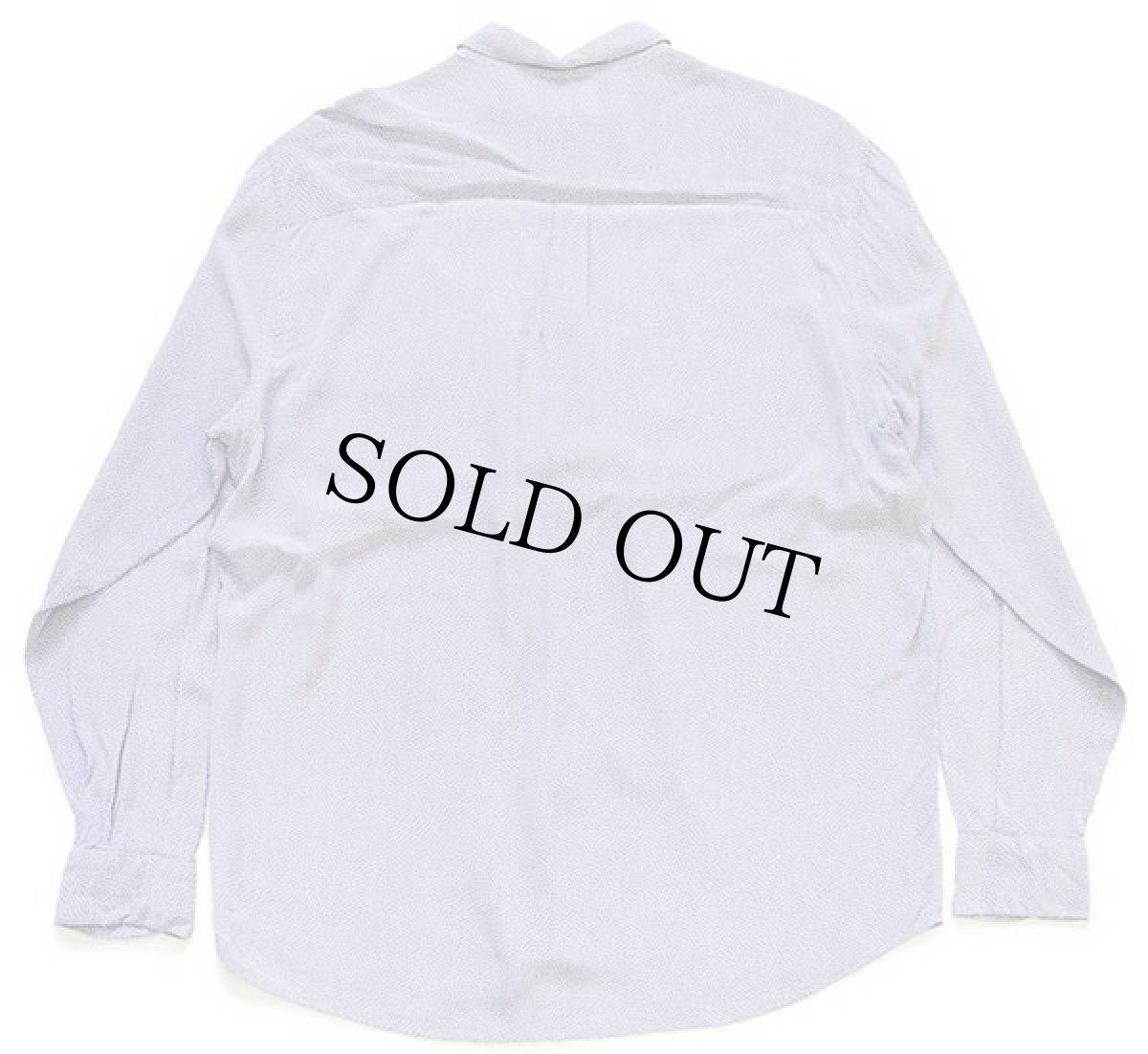 画像2: 80s PM ドット柄 レーヨンシャツ ラベンダー×白 XL (2)