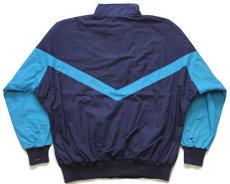 画像2: 90s adidasアディダス トレフォイル ロゴ刺繍 ツートン 切り替え ジャケット 紺×青★トラックジャケット (2)