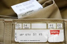 画像6: デッドストック★70s イタリア製 Levi'sリーバイス 696 ツータック ツイルパンツ 薄茶 w33 L34★ユーロ (6)