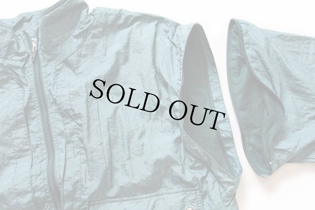 画像3: 90s adidasアディダス トレフォイル ロゴ刺繍 2WAY ナイロンジャケット 薄緑 (3)