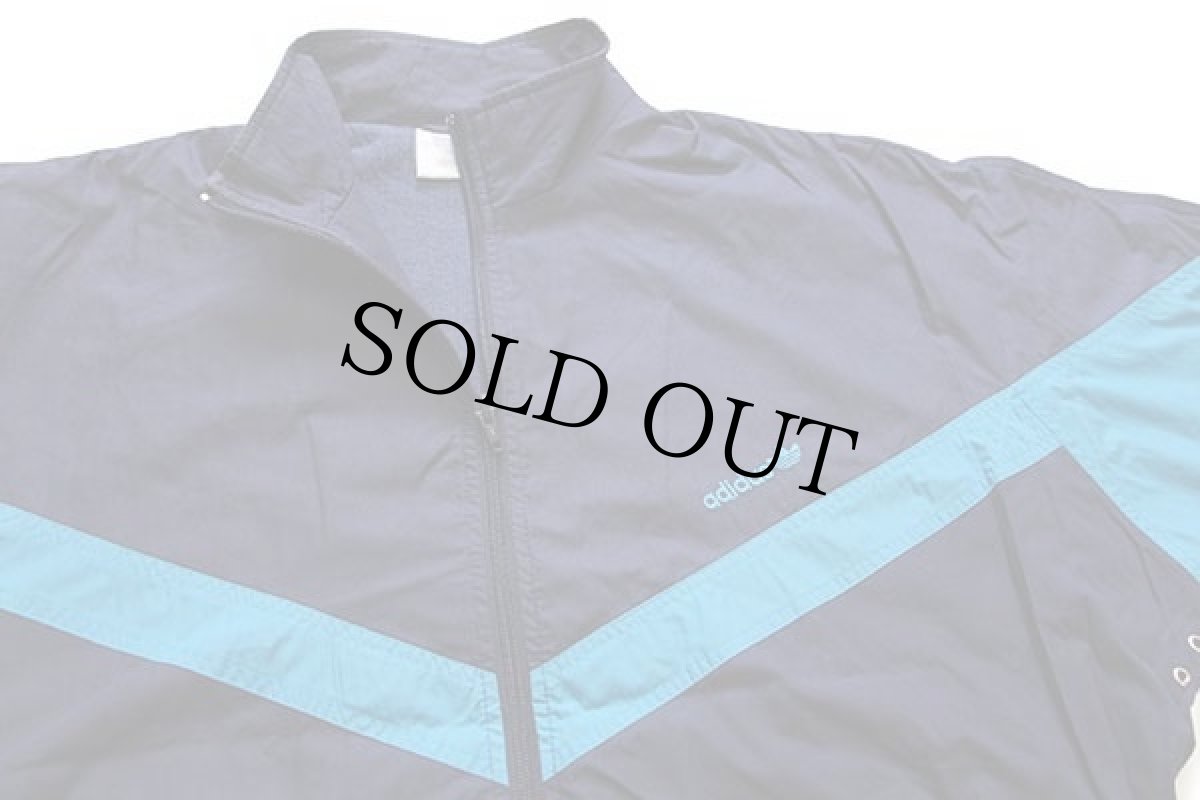 画像3: 90s adidasアディダス トレフォイル ロゴ刺繍 ツートン 切り替え ジャケット 紺×青★トラックジャケット (3)