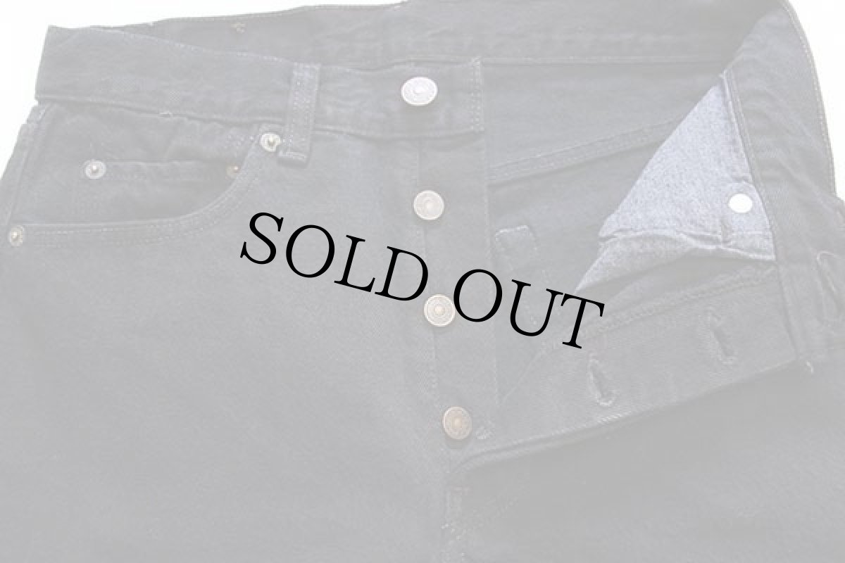 画像4: デッドストック★80s USA製 Levi'sリーバイス 501 後染め ブラック デニムパンツ w29 L34 (4)