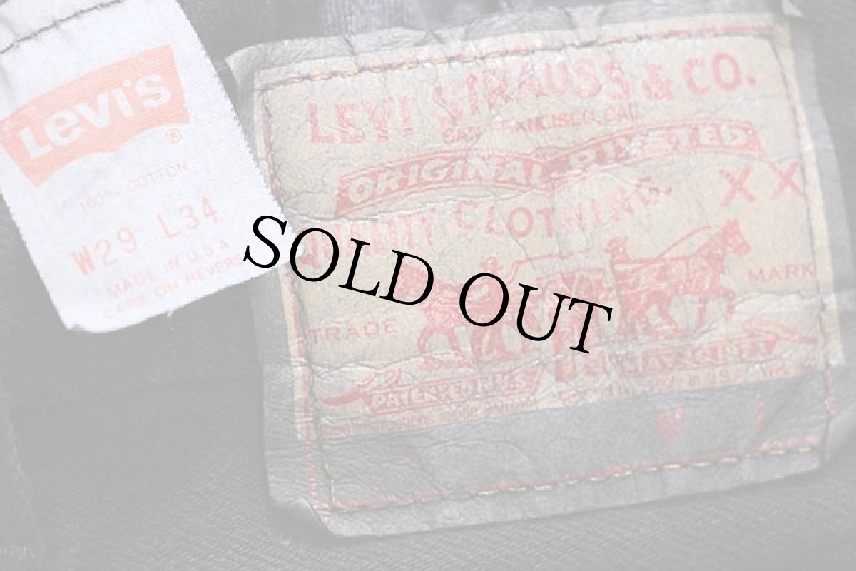 画像6: デッドストック★80s USA製 Levi'sリーバイス 501 後染め ブラック デニムパンツ w29 L34 (6)