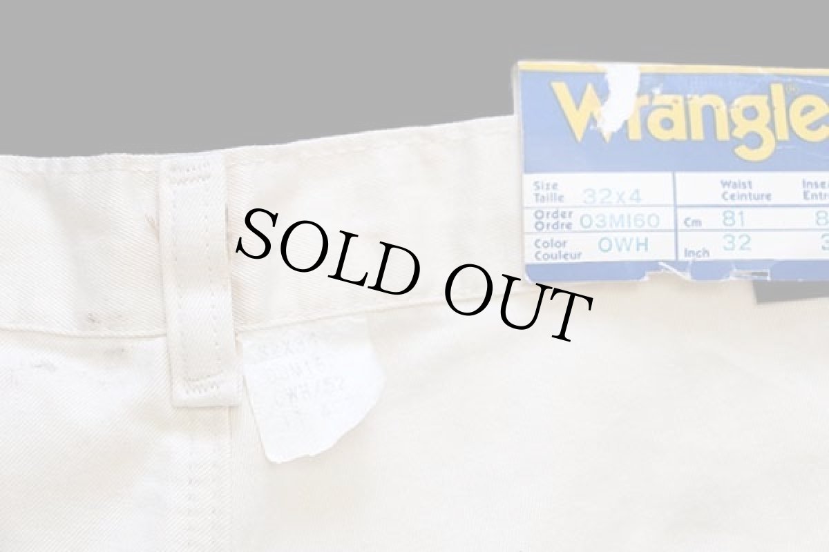 画像7: デッドストック★90s マルタ製 Wranglerラングラー テーパード コットンサテン パンツ 生成り w32 L34★ユーロ (7)