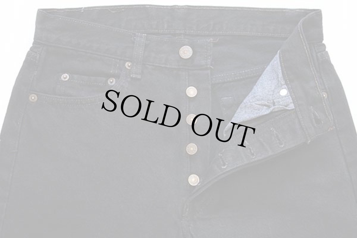 画像4: デッドストック★80s USA製 Levi'sリーバイス 501 後染め ブラック デニムパンツ w30 L30 (4)