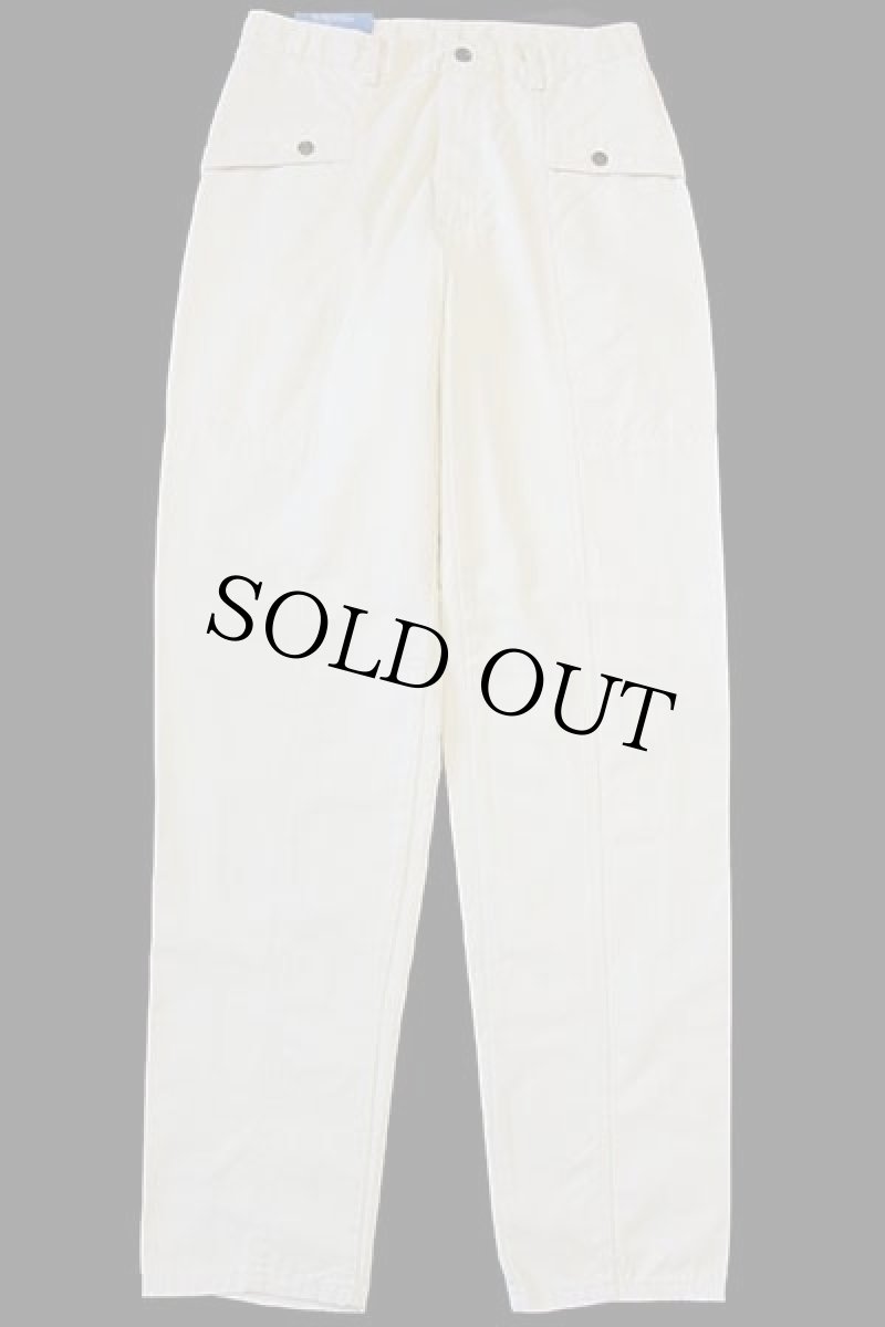 画像2: デッドストック★90s マルタ製 Wranglerラングラー テーパード コットンサテン パンツ 生成り w32 L34★ユーロ (2)