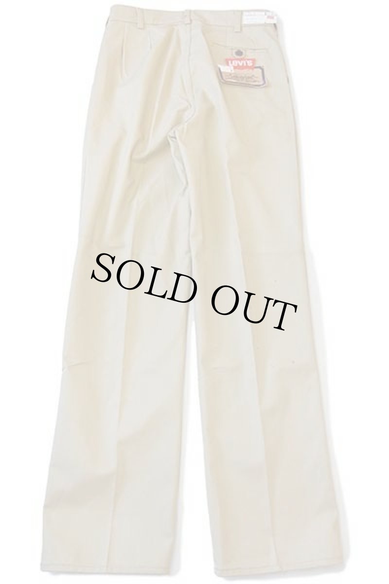 画像3: デッドストック★70s イタリア製 Levi'sリーバイス 696 ツータック ツイルパンツ 薄茶 w33 L34★ユーロ (3)