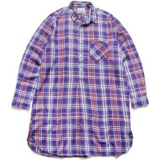 画像1: 80s JACKSON'S FINEST SHIRTS チェック コットン ライトネル グランパシャツ 43/44 (1)