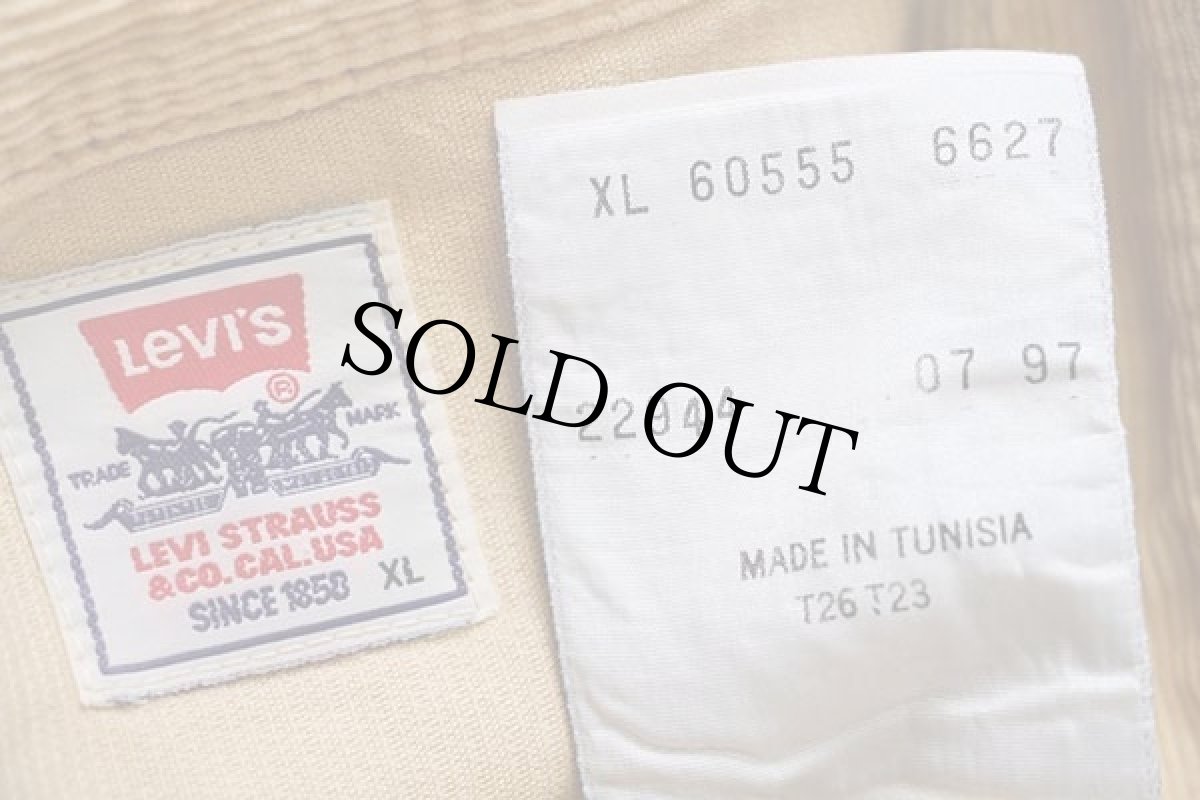 画像4: 90s Levi'sリーバイス コットン コーデュロイ ウエスタンシャツ 薄茶 XL★ユーロ (4)