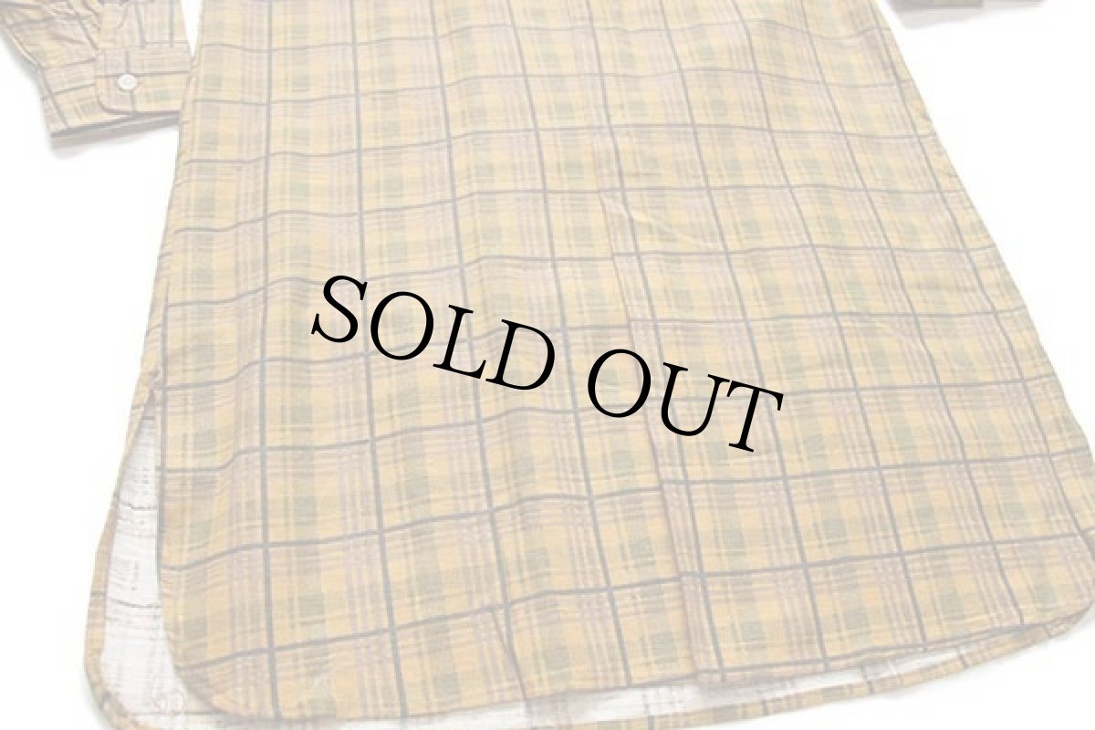 画像6: デッドストック★CARLO SANTINI チェック コットン プリントネル グランパシャツ 43 (6)