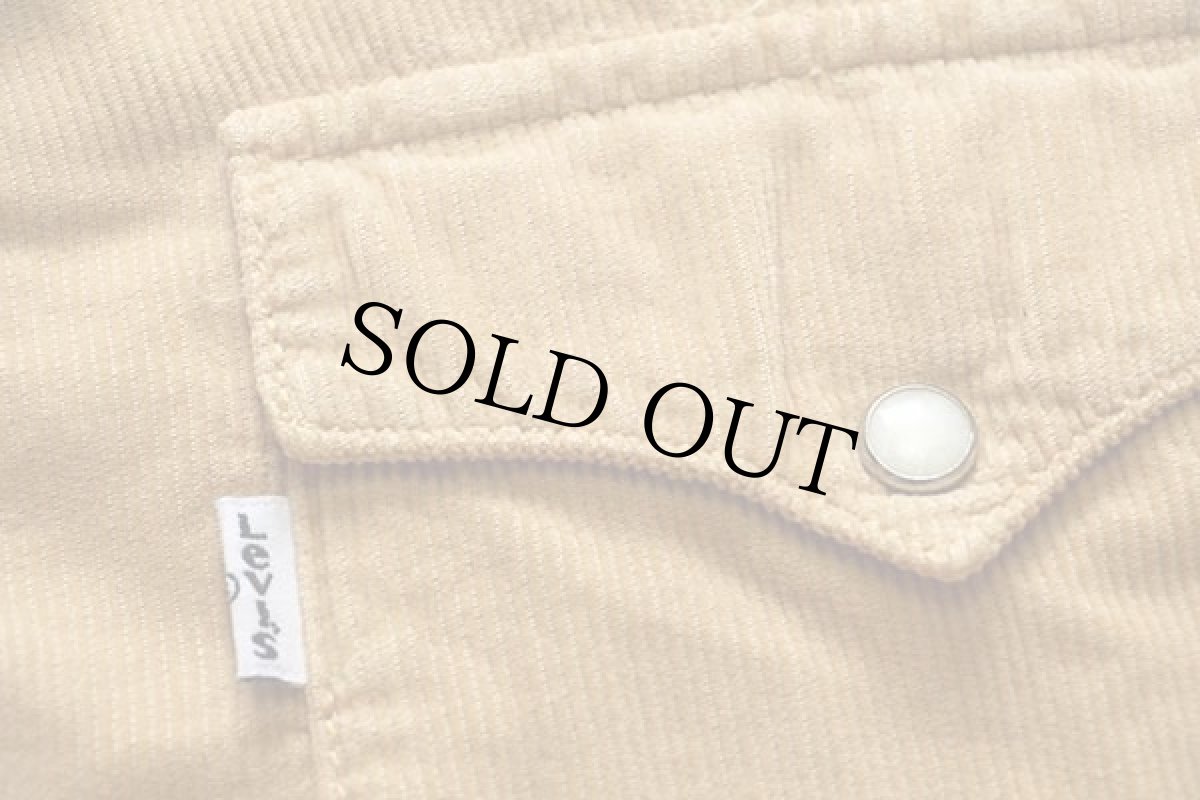 画像5: 90s Levi'sリーバイス コットン コーデュロイ ウエスタンシャツ 薄茶 XL★ユーロ (5)