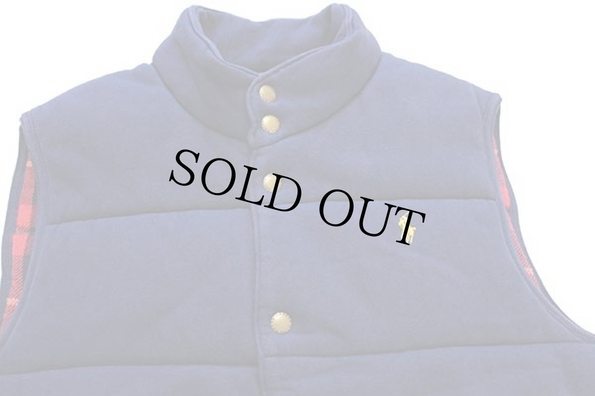 画像3: ポロ ラルフローレン ワンポイント タータンチェック フランネルライナー 中綿入り スウェットベスト ナス紺 L (3)