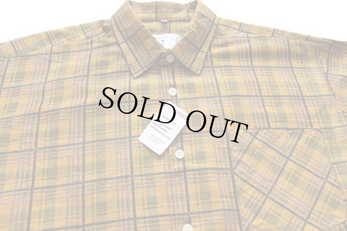 画像4: デッドストック★CARLO SANTINI チェック コットン プリントネル グランパシャツ 43 (4)