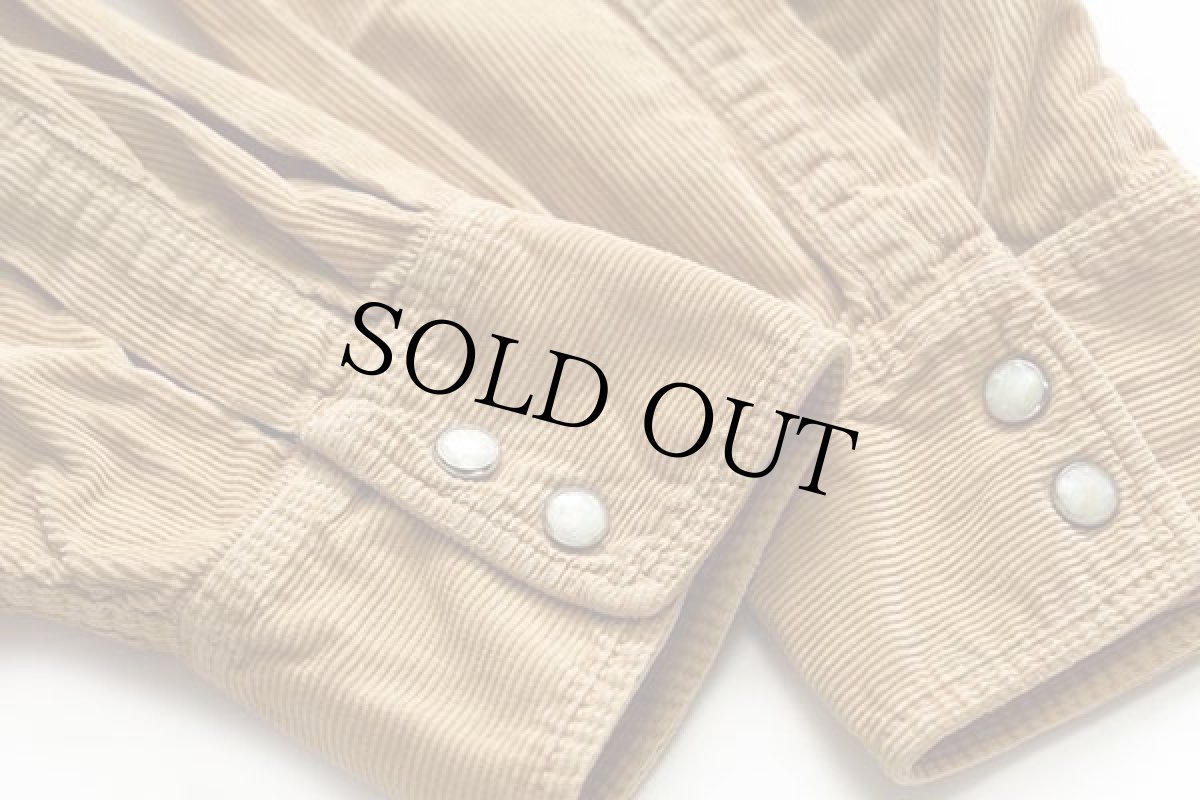 画像6: 90s Levi'sリーバイス コットン コーデュロイ ウエスタンシャツ 薄茶 XL★ユーロ (6)