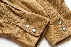 画像6: 90s Levi'sリーバイス コットン コーデュロイ ウエスタンシャツ 薄茶 XL★ユーロ (6)