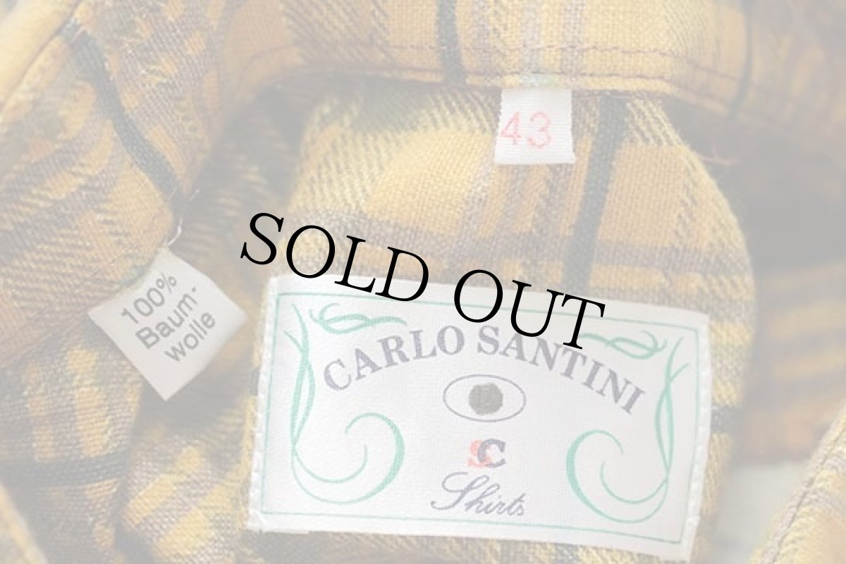 画像5: デッドストック★CARLO SANTINI チェック コットン プリントネル グランパシャツ 43 (5)