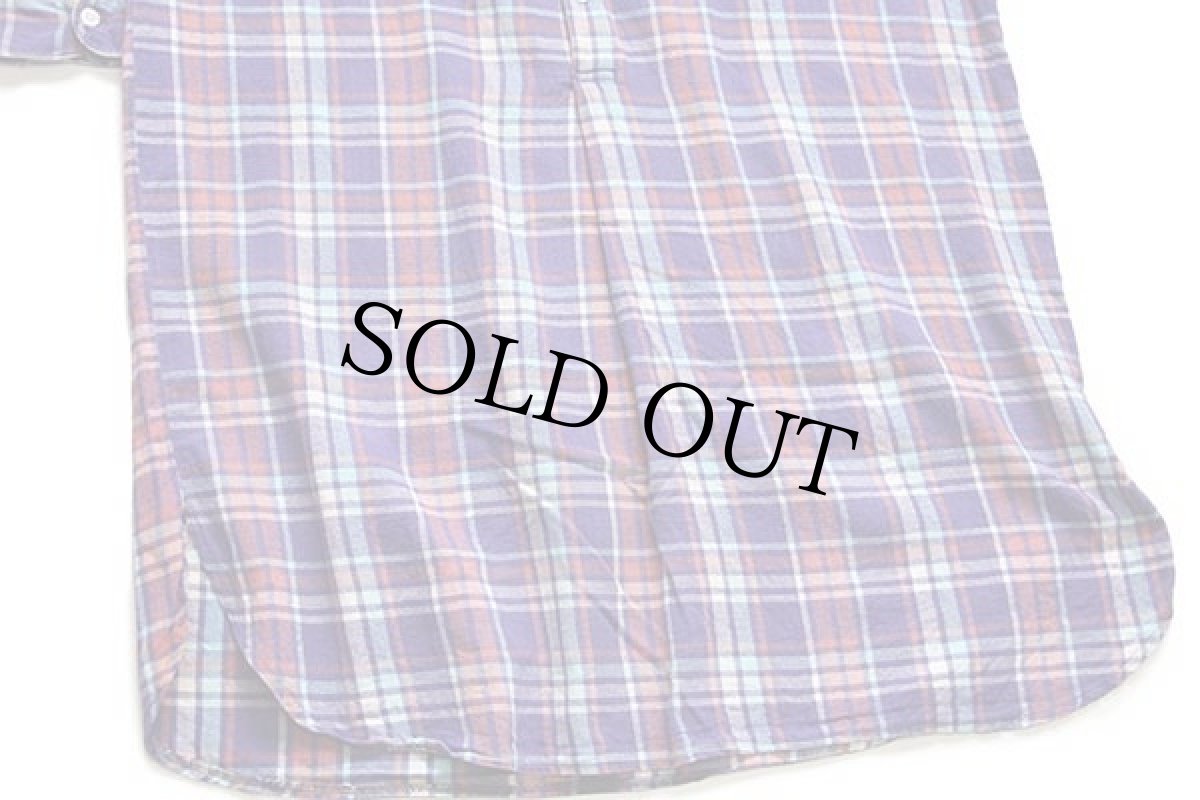 画像5: 80s JACKSON'S FINEST SHIRTS チェック コットン ライトネル グランパシャツ 43/44 (5)