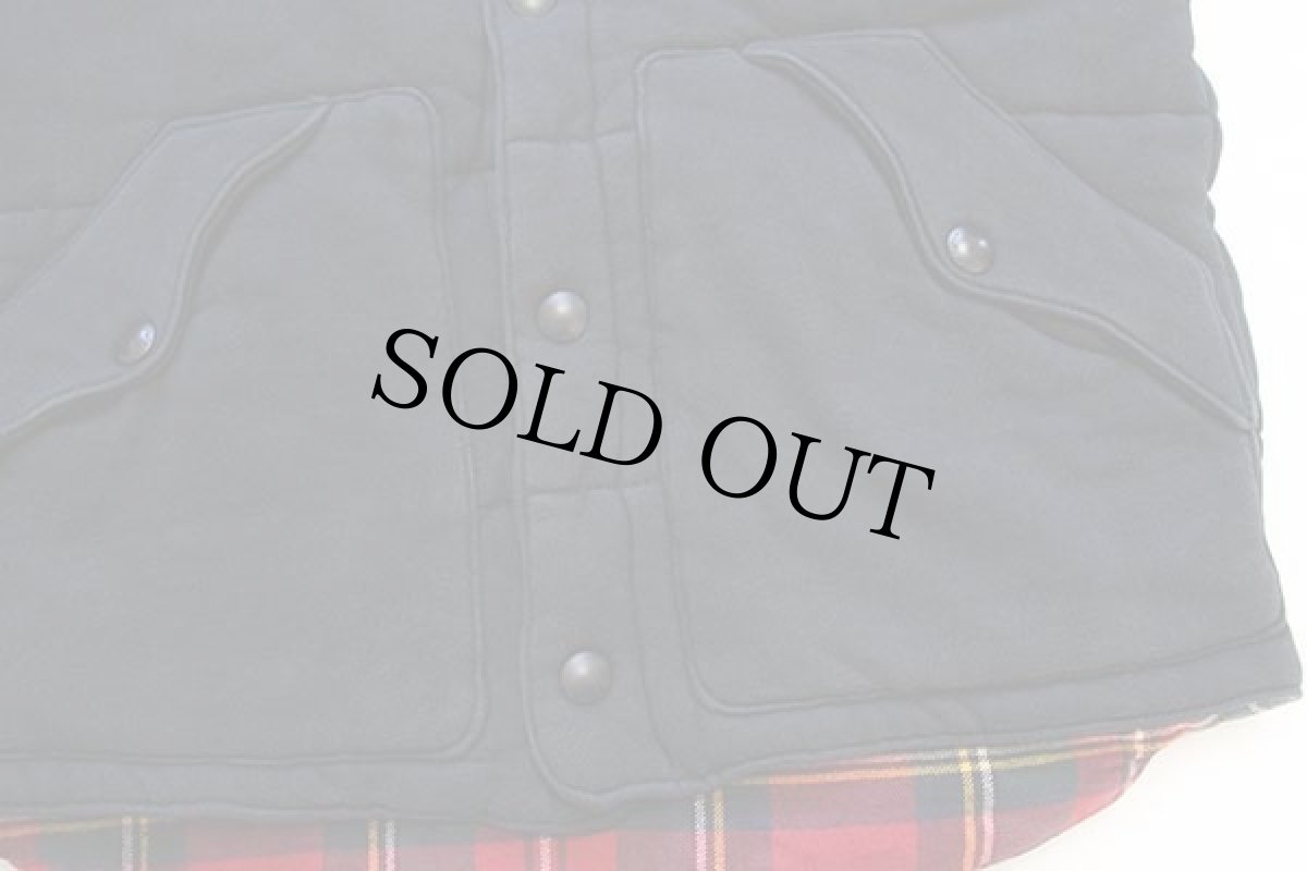 画像6: ポロ ラルフローレン ワンポイント タータンチェック ネルライナー 中綿入り スウェットベスト 黒 S (6)