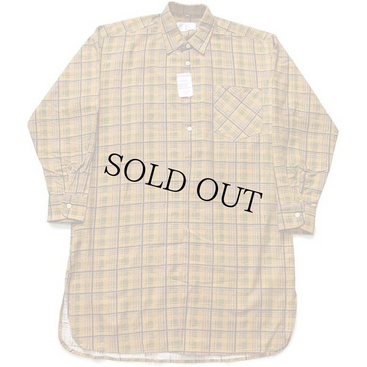 画像2: デッドストック★CARLO SANTINI チェック コットン プリントネル グランパシャツ 43 (2)