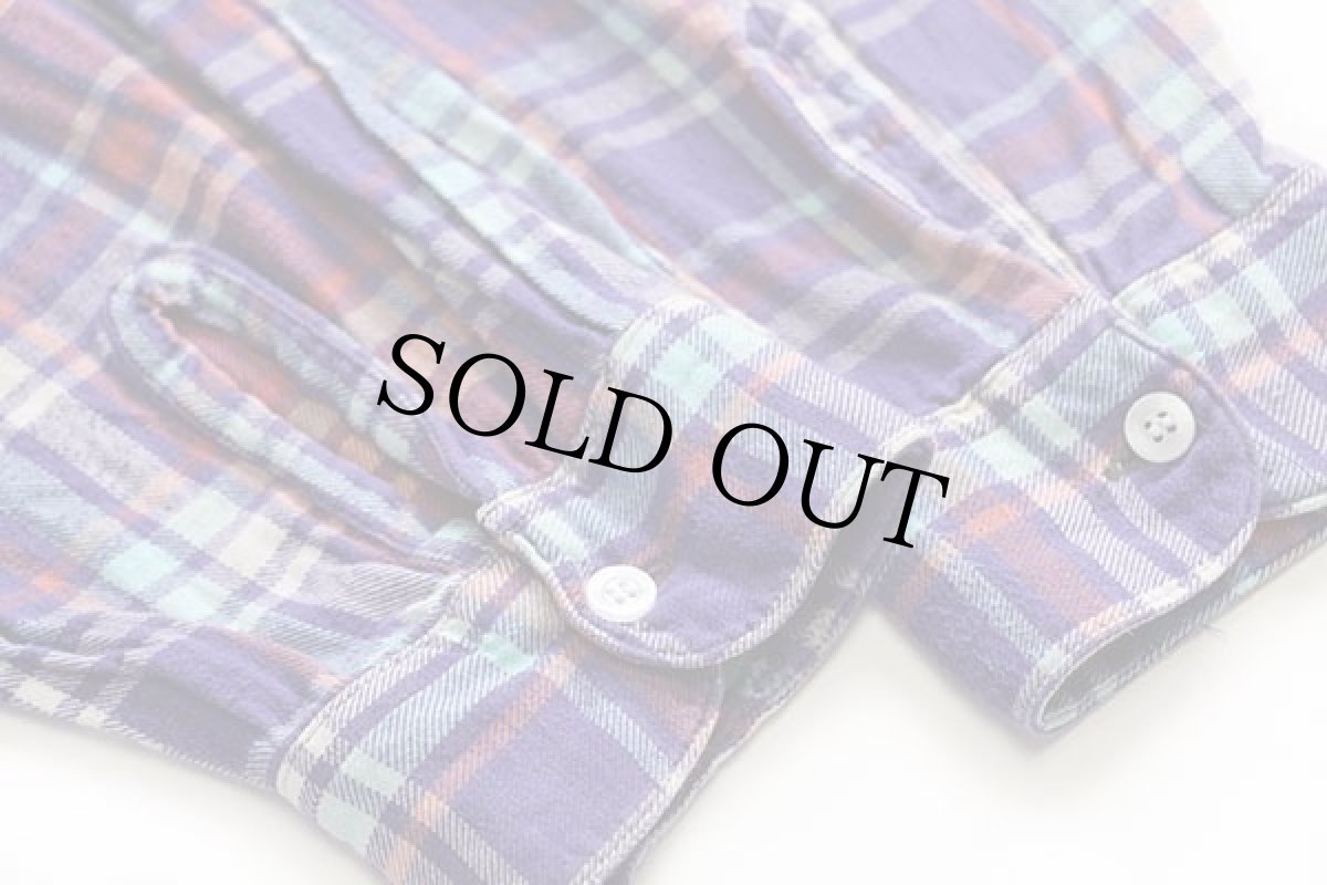 画像6: 80s JACKSON'S FINEST SHIRTS チェック コットン ライトネル グランパシャツ 43/44 (6)