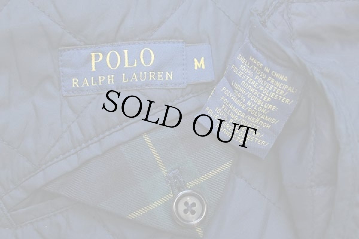 画像4: ポロ ラルフローレン 2つボタン ナイロン キルティング テーラードジャケット 紺 M (4)