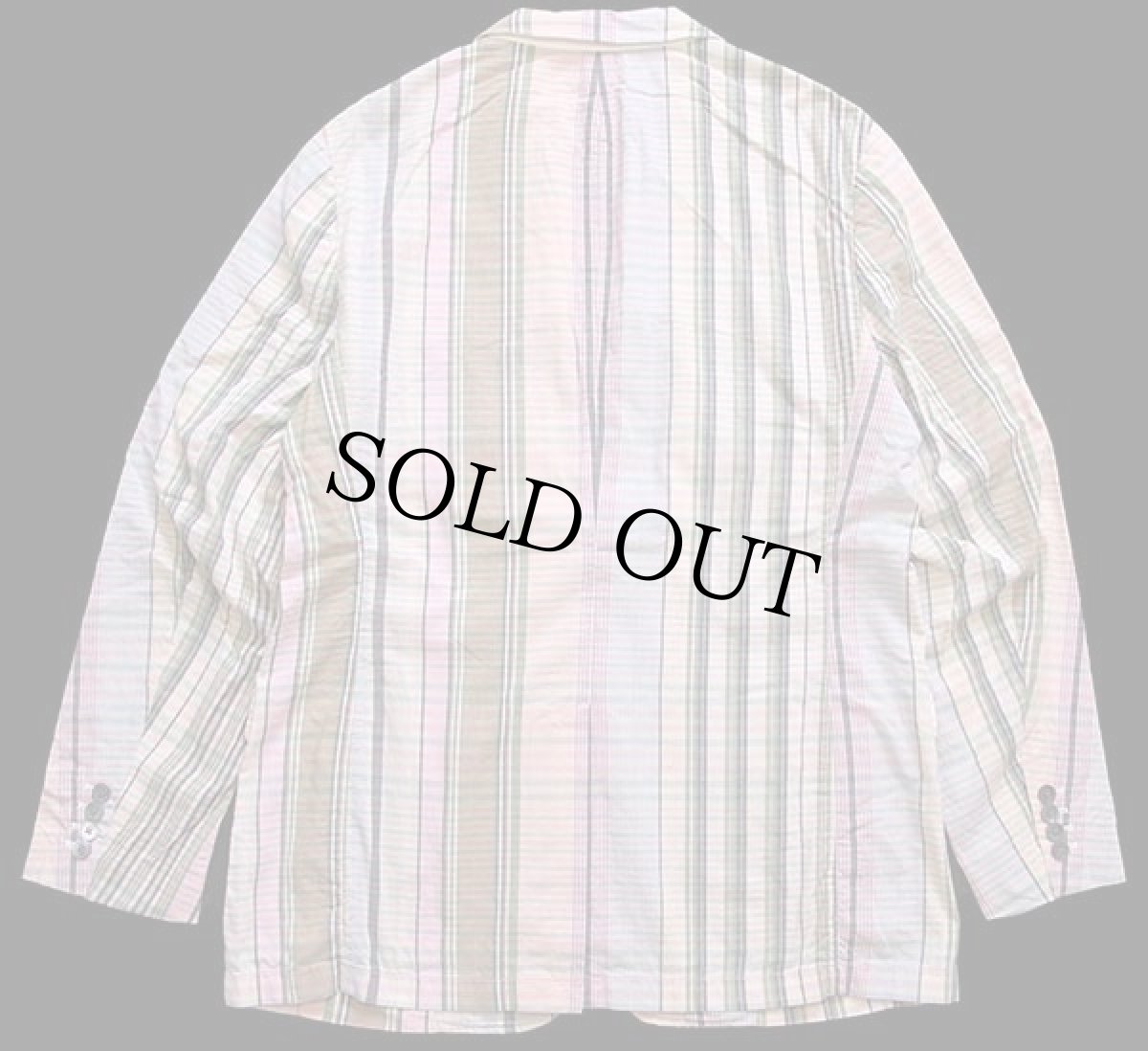 画像2: ポロ ラルフローレン マドラスチェック 3つボタン テーラードジャケット パステルカラー 42R (2)