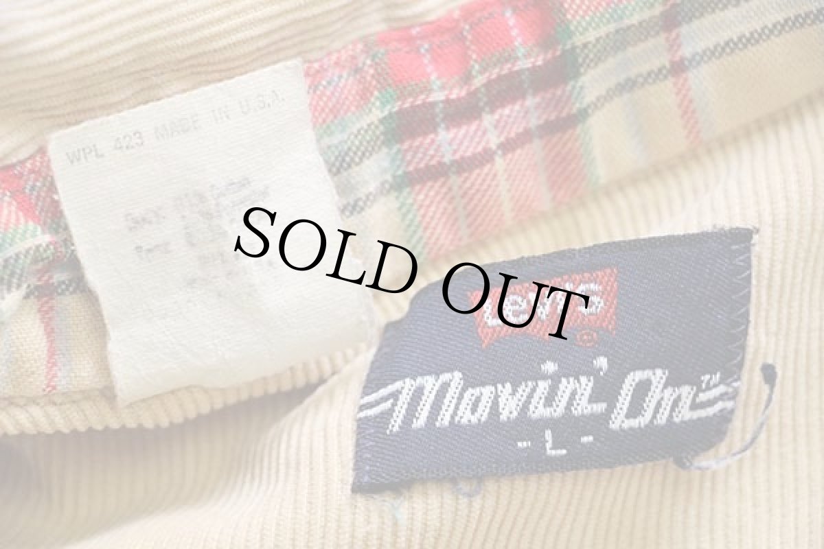 画像4: 70s USA製 Levi'sリーバイス Movin'On コーデュロイシャツ ベージュ L (4)