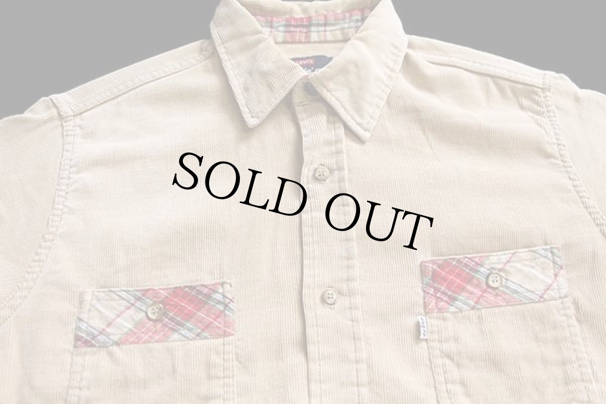 画像3: 70s USA製 Levi'sリーバイス Movin'On コーデュロイシャツ ベージュ L (3)