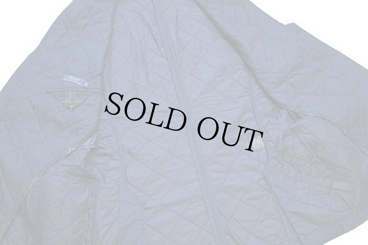 画像5: ポロ ラルフローレン 2つボタン ナイロン キルティング テーラードジャケット 紺 M (5)