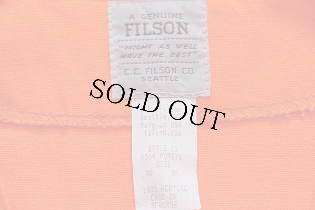 画像4: USA製 FILSONフィルソン ハンティングベスト オレンジ 40 (4)