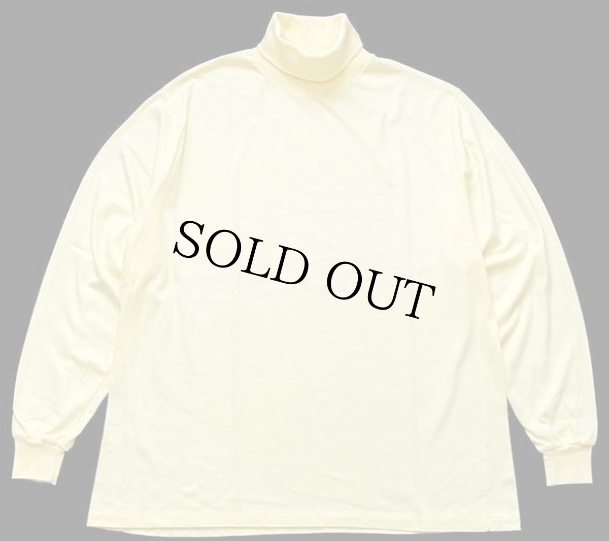 画像2: デッドストック★90s USA製 Cross Creek 無地 タートルネック コットン 長袖Tシャツ 薄黄 XL (2)